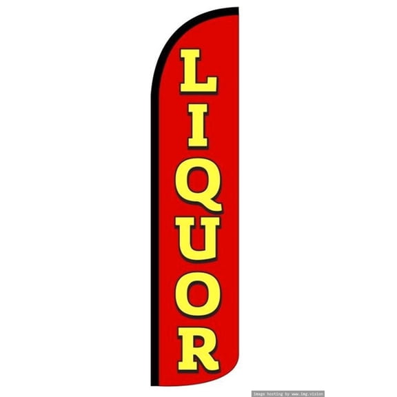 OnPoint Wares| Liquor Now Open King Windless Flag - Pack of 2 | Advertising Flag/Business Flags | 11.5ft x 3.5ft