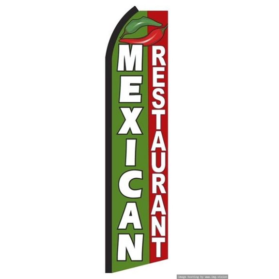 OnPoint Wares |Mexican Restaurant Swooper Flag (Hardware Not Included) |Advertisement /Business Flags | Feather Flag |(11.5ft * 3ft)
