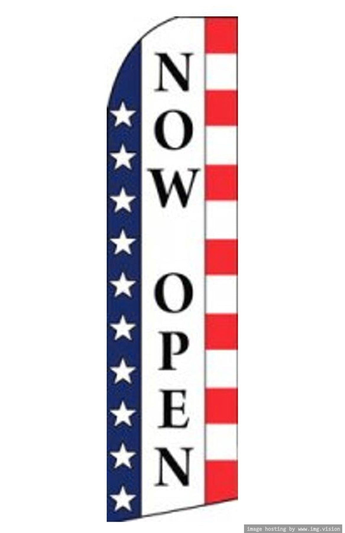 OnPoint Wares |Now Open Swooper Flag (Hardware Not Included) |Advertisement /Business Flags | Feather Flag |(11.5ft * 3ft)