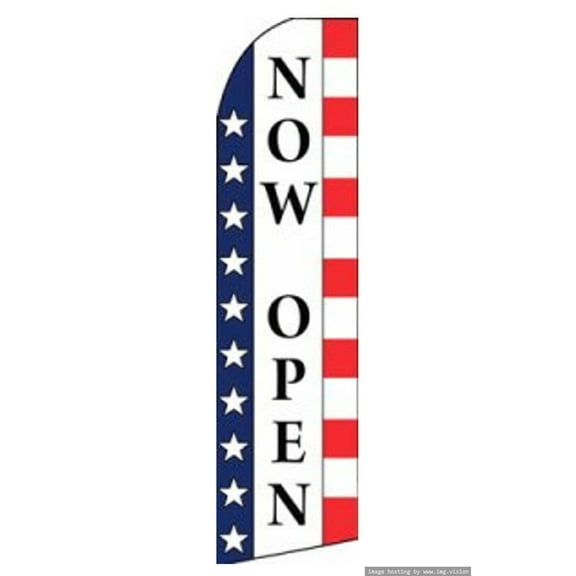 OnPoint Wares |Now Open Swooper Flag (Hardware Not Included) |Advertisement /Business Flags | Feather Flag |(11.5ft * 3ft)