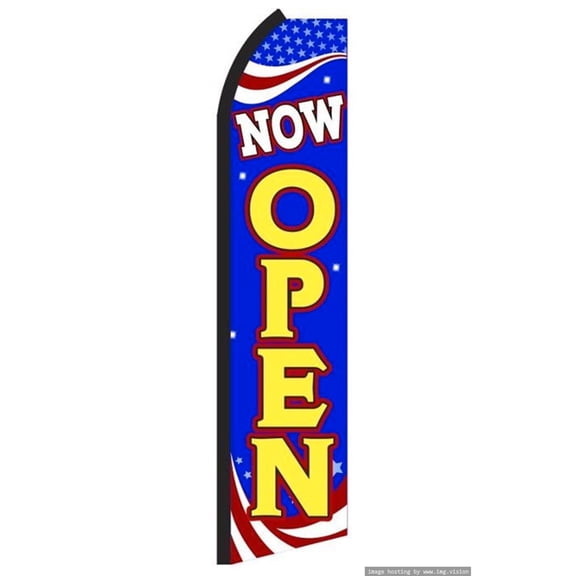 OnPoint Wares |Now Open Swooper Flag (Hardware Not Included) |Advertisement /Business Flags | Feather Flag |(11.5ft * 3ft)