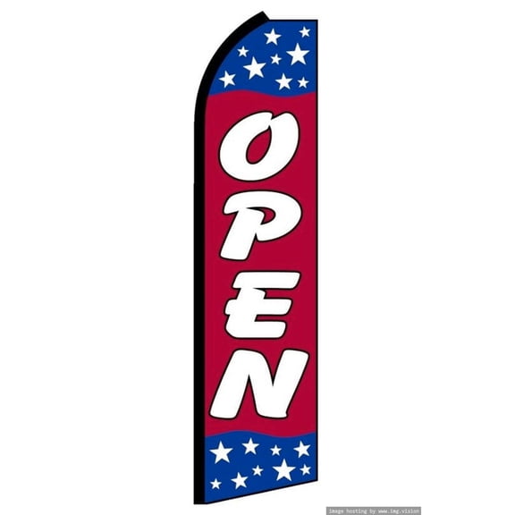 OnPoint Wares |Open (R/W/B) Swooper Flag (Hardware Not Included) |Advertisement /Business Flags | Feather Flag |(11.5ft * 3ft)
