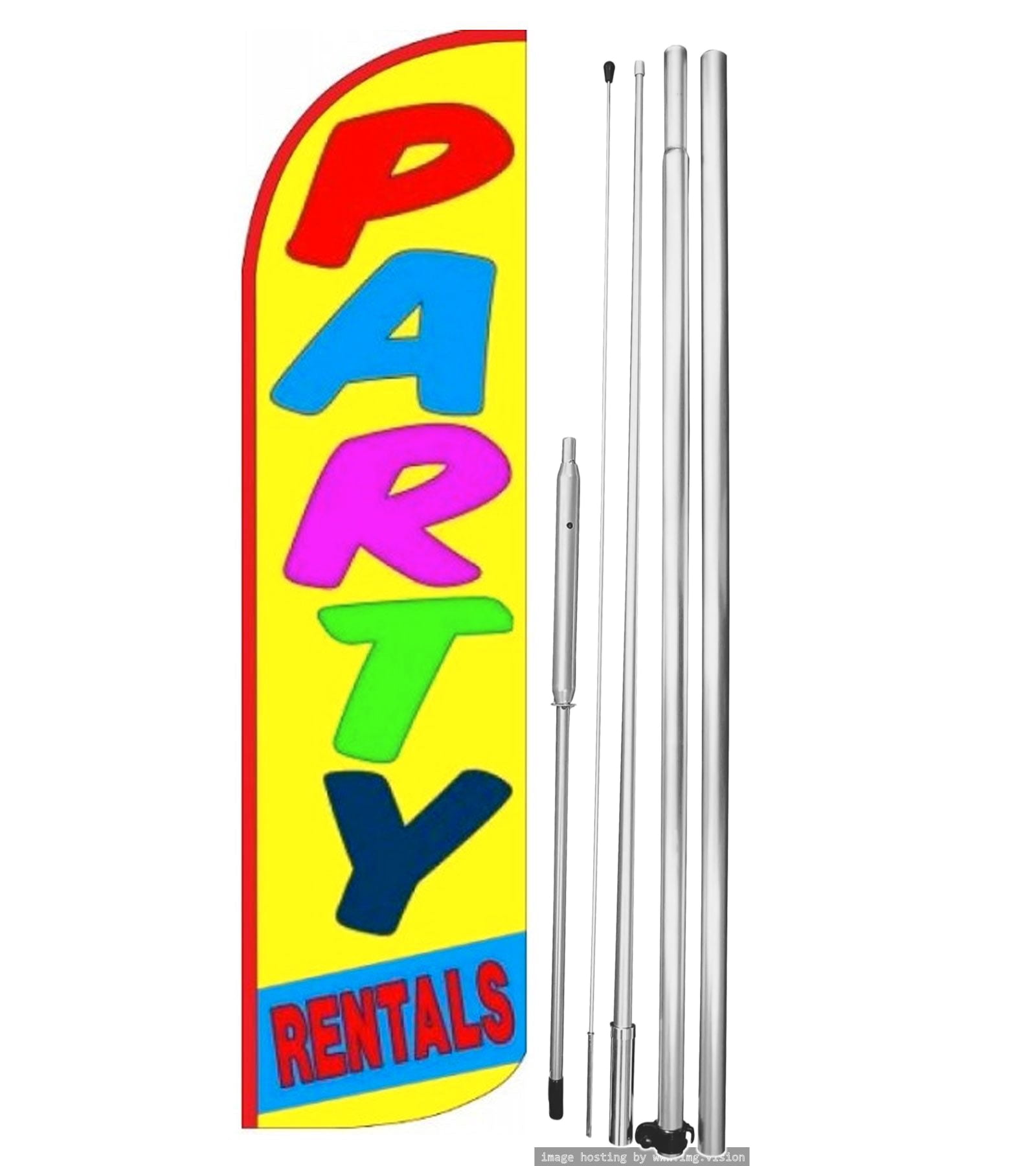 Flags 4 Rent OnPoint Wares | PARTY RENTALS Windless Flag |Advertisement /Business ...
