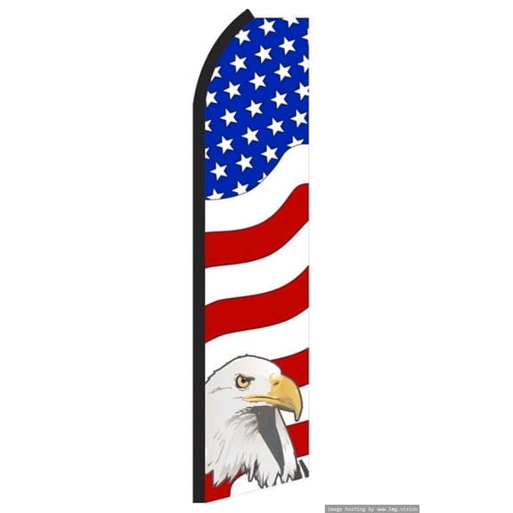 OnPoint Wares | Patriotic Eagle Swooper Flag (Hardware Not Included) |Advertisement /Business Flags | Feather Flag |(11.5ft * 3ft)