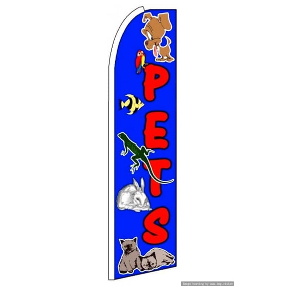 OnPoint Wares| Pets Swooper flag | Advertising Flag/Business Flags | 11.5ft x 3.5ft