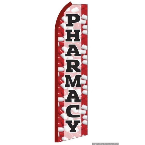 OnPoint Wares| Pharmacy Swooper flag | Advertising Flag/Business Flags | 11.5ft x 3.5ft