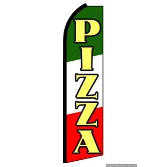 OnPoint Wares| Pizza Swooper flag | Advertising Flag/Business Flags | 11.5ft x 3.5ft