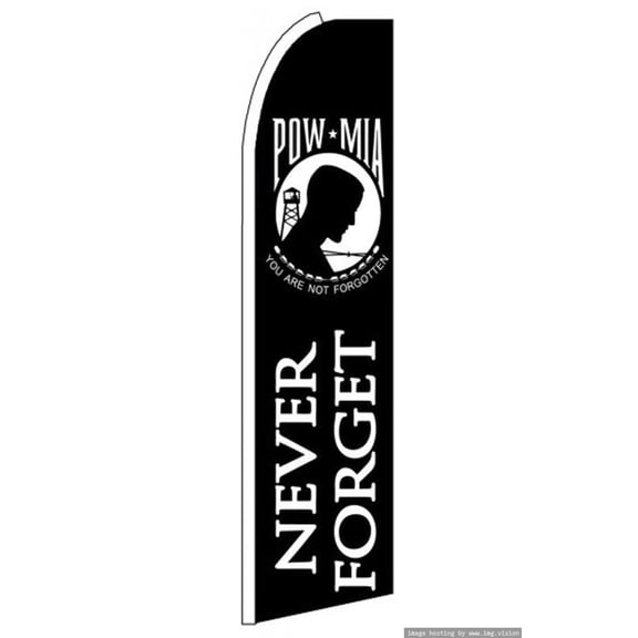 OnPoint Wares| Pow Never Forget Swooper Flag | Advertising Flag/Business Flags | 11.5ft x 3.5ft