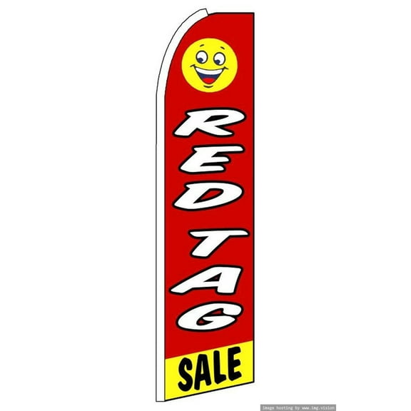 OnPoint Wares| Red Tag Sale Swooper flag | Advertising Flag/Business Flags | 11.5ft x 3.5ft