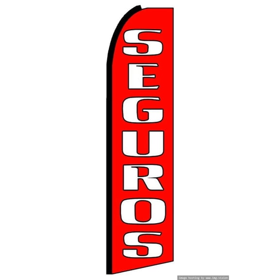 OnPoint Wares| Seguros Swooper Flag | Advertising Flag/Business Flags | 11.5ft x 3.5ft