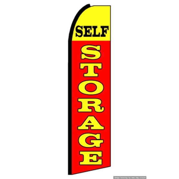 OnPoint Wares| Self Storage Swooper Flag | Advertising Flag/Business Flags | 11.5ft x 3.5ft