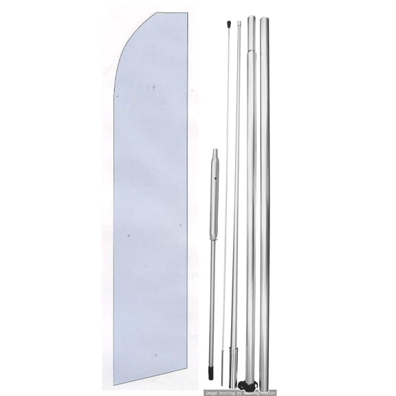 OnPoint Wares| Solid Sky Blue Swooper Flag | Advertising Flag/Business Flags | 11.5ft x 3.5ft | With Complete 15ft Hybrid Pole Set