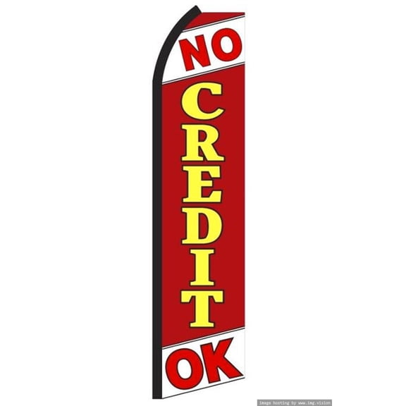 OnPoint Wares Super No Credit OK Advertising Flag | 11.5ft x 3.5ft