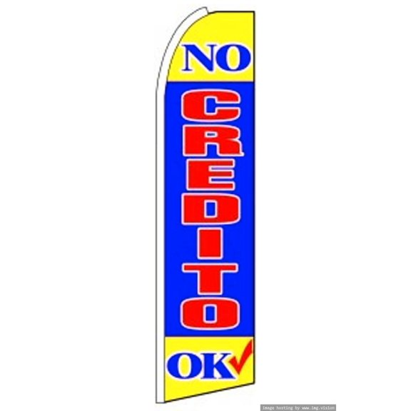 OnPoint Wares Super No Credito OK Advertising Flag | 11.5ft x 3.5ft