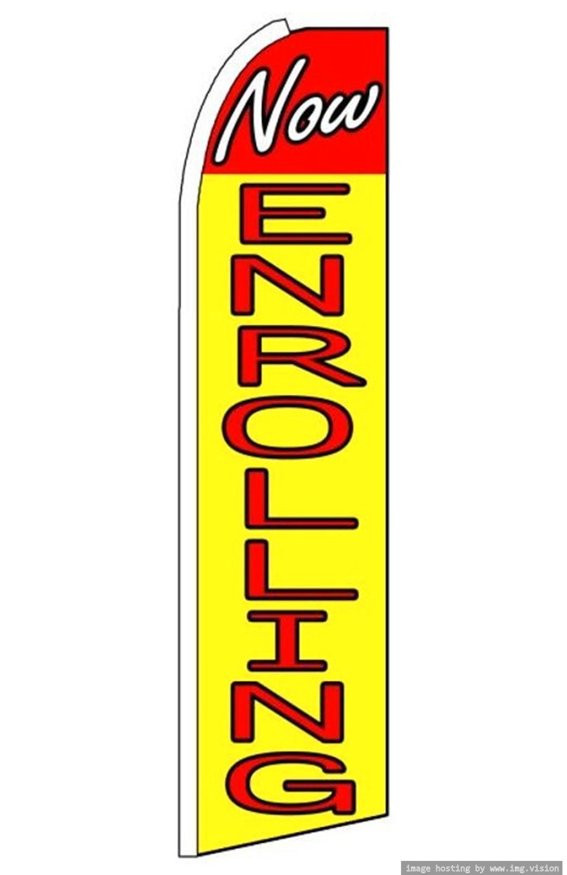 OnPoint Wares Super Now Enrolling Advertising Flag | 11.5ft x 3.5ft ...