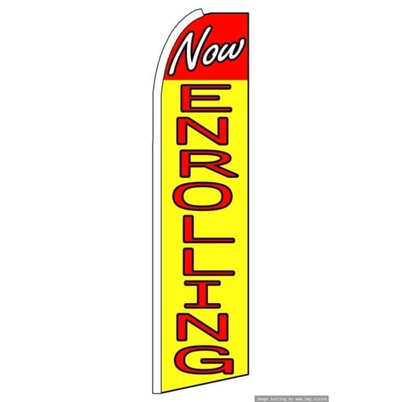 OnPoint Wares Super Now Enrolling Advertising Flag | 11.5ft x 3.5ft