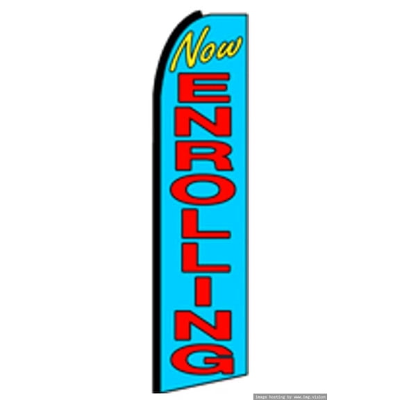 OnPoint Wares Super Now Enrolling Advertising Flag | 11.5ft x 3.5ft