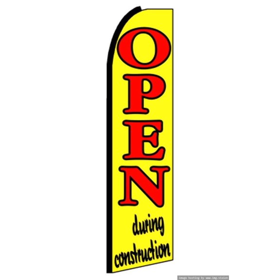OnPoint Wares Super Open During Construction Advertising Flag | 11.5ft x 3.5ft