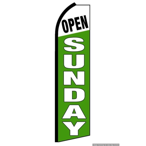 OnPoint Wares Super Open Sunday Advertising Flag | 11.5ft x 3.5ft