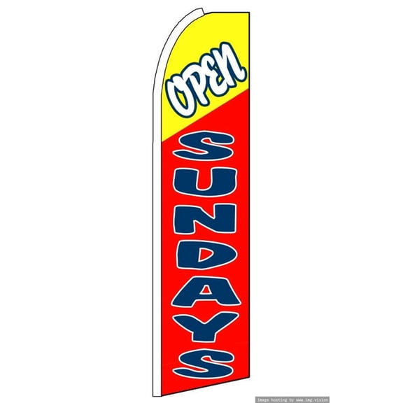 OnPoint Wares Super Open Sunday Advertising Flag | 11.5ft x 3.5ft
