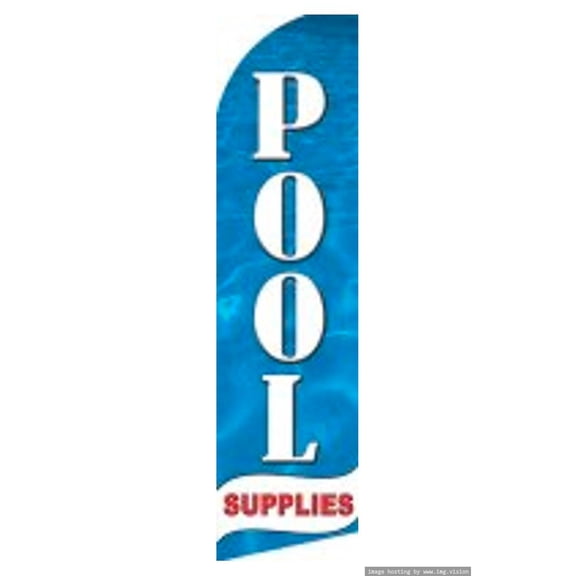 OnPoint Wares Super Pool Supplies Advertising Flag | 11.5ft x 3.5ft