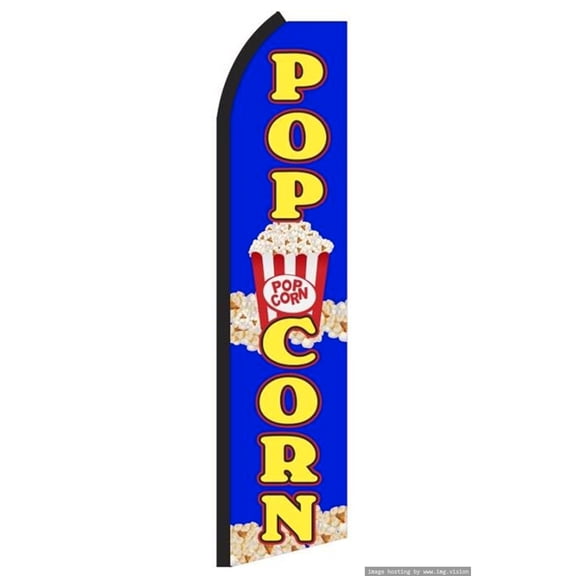 OnPoint Wares Super Pop Corn Advertising Flag | 11.5ft x 3.5ft