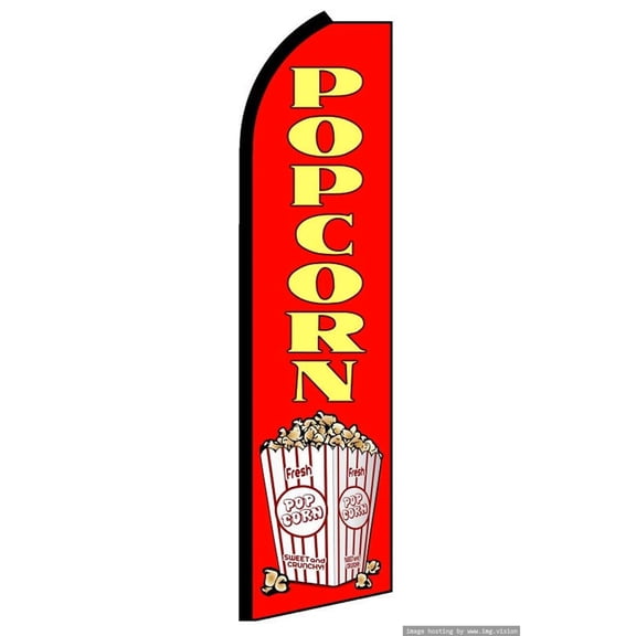 OnPoint Wares Super Pop Corn Advertising Flag | 11.5ft x 3.5ft