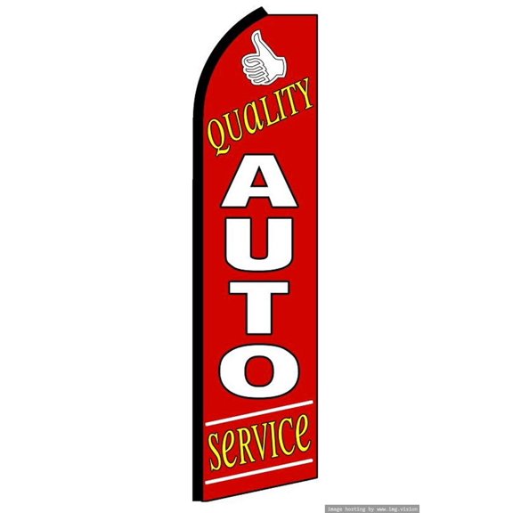 OnPoint Wares Super Quality Auto Service Advertising Flag | 11.5ft x 3.5ft