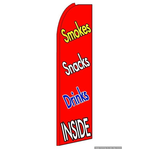 OnPoint Wares Super Snacks Drinks Inside Advertising Flag | 11.5ft x 3.5ft