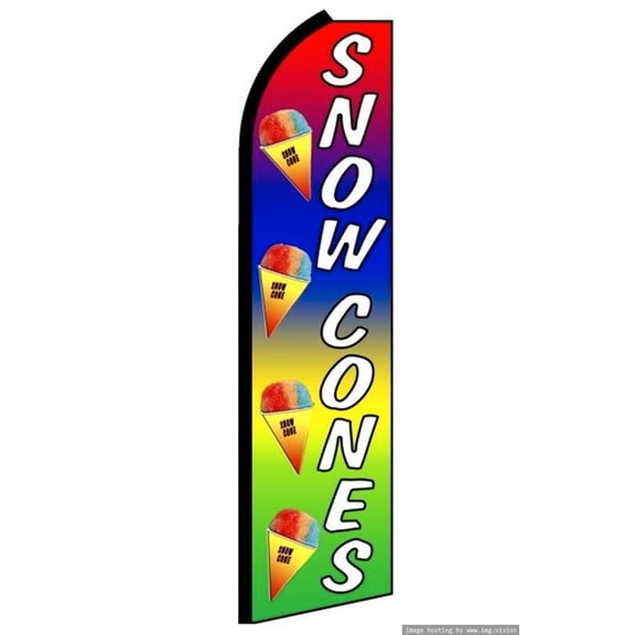 OnPoint Wares Super Snow Cones Advertising Flag | 11.5ft x 3.5ft