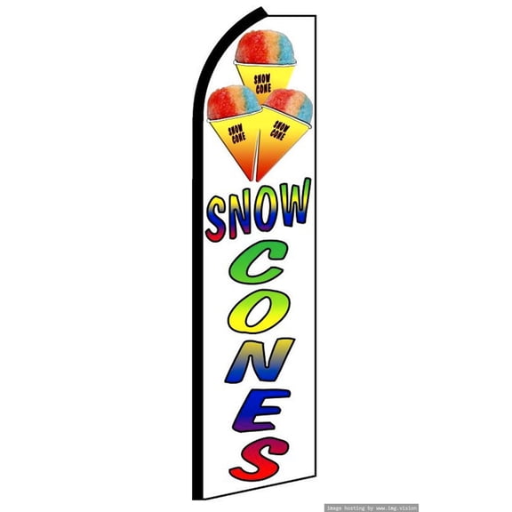 OnPoint Wares Super Snow Cones Advertising Flag | 11.5ft x 3.5ft