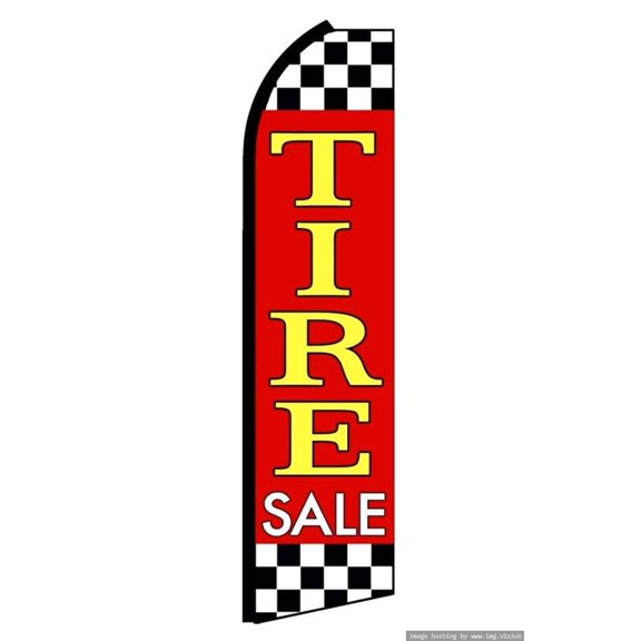 OnPoint Wares Super Tire Sale Red Advertising Flag | 11.5ft x 3.5ft