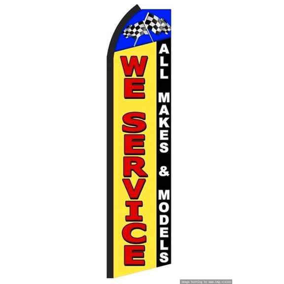 OnPoint Wares Super We Service All Makes & Models Advertising Flag | 11.5ft x 3.5ft