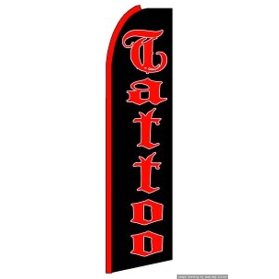 OnPoint Wares| Tattoo Swooper Flag | Advertising Flag/Business Flags | 11.5ft x 3.5ft