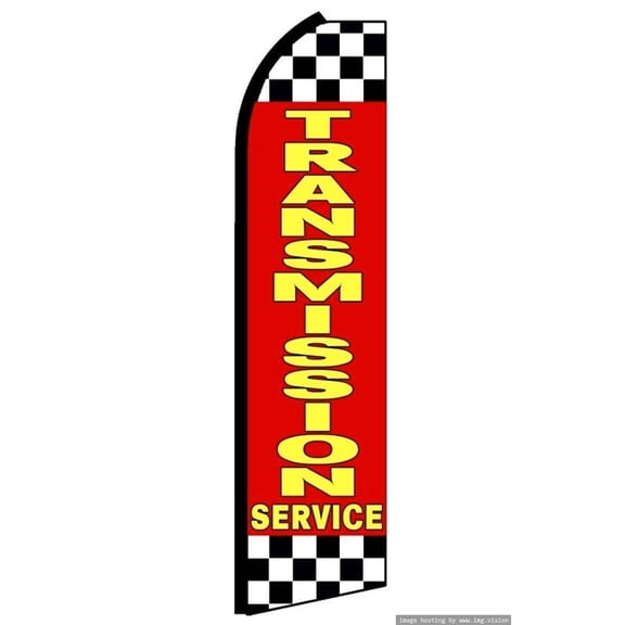 OnPoint Wares| Transmission Service Swooper Flag | Advertising Flag/Business Flags | 11.5ft x 3.5ft