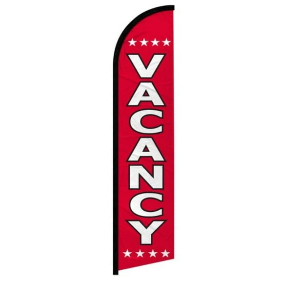 OnPoint Wares| Vacancy Windless Banner Flag | Advertising Flag/Business Flags | 11.5ft x 2.5ft