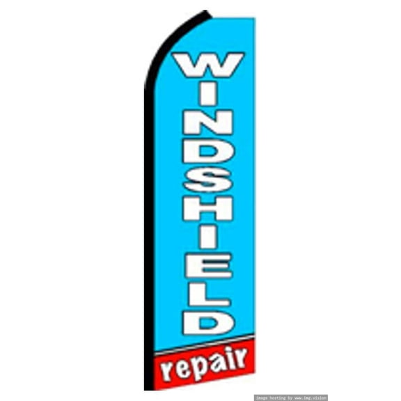 OnPoint Wares| Windshield Repair Swooper Flag | Advertising Flag/Business Flags | 11.5ft x 3.5ft