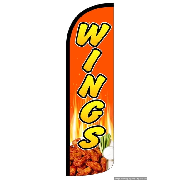 OnPoint Wares| Wings Swooper Flag | Advertising Flag/Business Flags | 11.5ft x 3.5ft