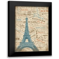 OnRei 11x14 Black Modern Framed Museum Art Print Titled - PARIS LOVE