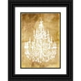 thumbnail image 1 of OnRei 11x14 Black Ornate Wood Framed with Double Matting Museum Art Print Titled - Gold Chandelier, 1 of 4