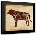 thumbnail image 1 of OnRei 12x12 Black Modern Framed Museum Art Print Titled - Cow Cut, 1 of 5