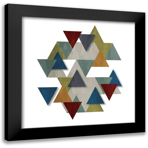 OnRei 12x12 Black Modern Framed Museum Art Print Titled - Floating Fall Tri