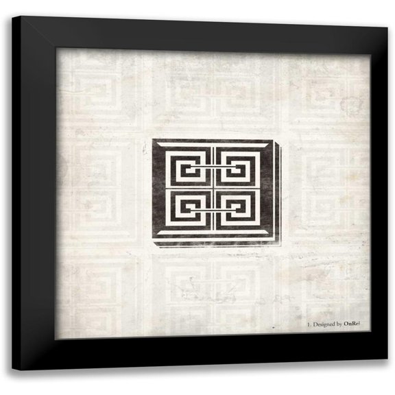 OnRei 12x12 Black Modern Framed Museum Art Print Titled - GEO