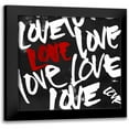 thumbnail image 1 of OnRei 12x12 Black Modern Framed Museum Art Print Titled - Love Love Love, 1 of 5