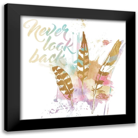 OnRei 12x12 Black Modern Framed Museum Art Print Titled - Never Look Back