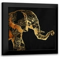 thumbnail image 1 of OnRei 12x12 Black Modern Framed Museum Art Print Titled - Patterned Elephant, 1 of 5