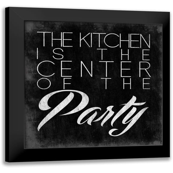 OnRei 12x12 Black Modern Framed Museum Art Print Titled - THE KITCHEN