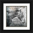 thumbnail image 1 of OnRei 12x12 Black Ornate Wood Framed with Double Matting Museum Art Print Titled - Horse Kiss, 1 of 4