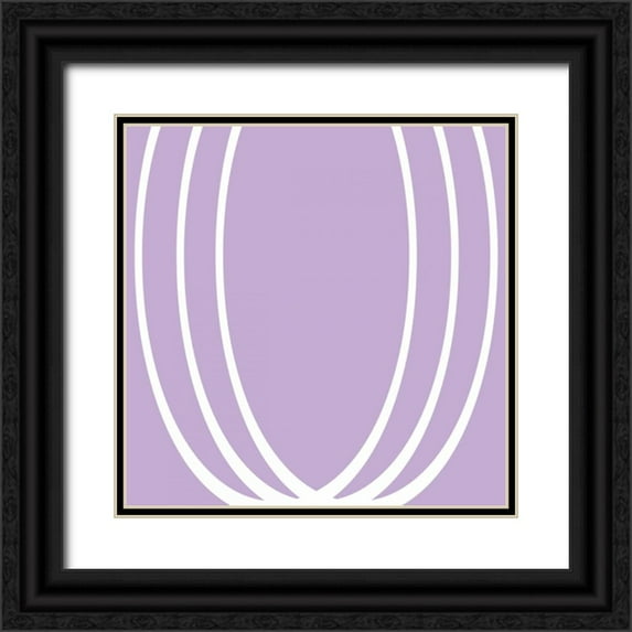 OnRei 12x12 Black Ornate Wood Framed with Double Matting Museum Art Print Titled - Spa Pattern IV