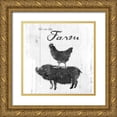 thumbnail image 1 of OnRei 12x12 Gold Ornate Wood Framed with Double Matting Museum Art Print Titled - Farm to Chicken and Pig, 1 of 4